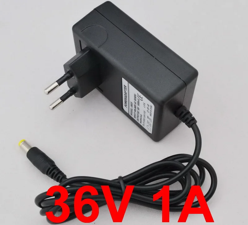100 шт. 36 V 1A AC 100 V-240 адаптер конвертер DC 36 V 1A 1000mA Питание ЕС Штекер 5,5 мм x 2,1 мм-2,5 мм