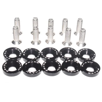 

10PCS M6 JDM Car Modified Hex Fasteners Fender Washer Bumper Engine Concave Screws Fender Washer License Plate Bolts Car-styling