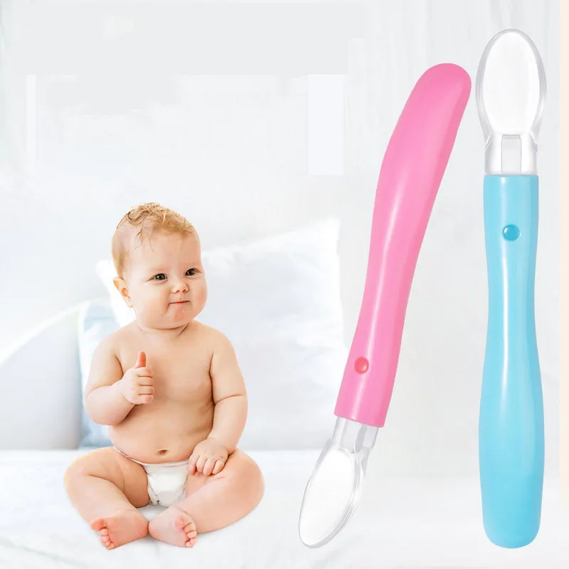 

Baby Spoons Feeding Dishes Tableware for Children Flatware Cutlery Spoon Silicone Tools-for-patchwork Lot Soup Ladle