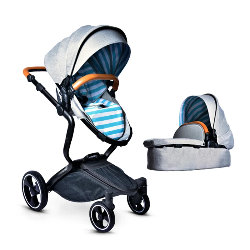 Baby Stroller 2 in 1 Pram For Newborn High View Pushchair Folding Carriage