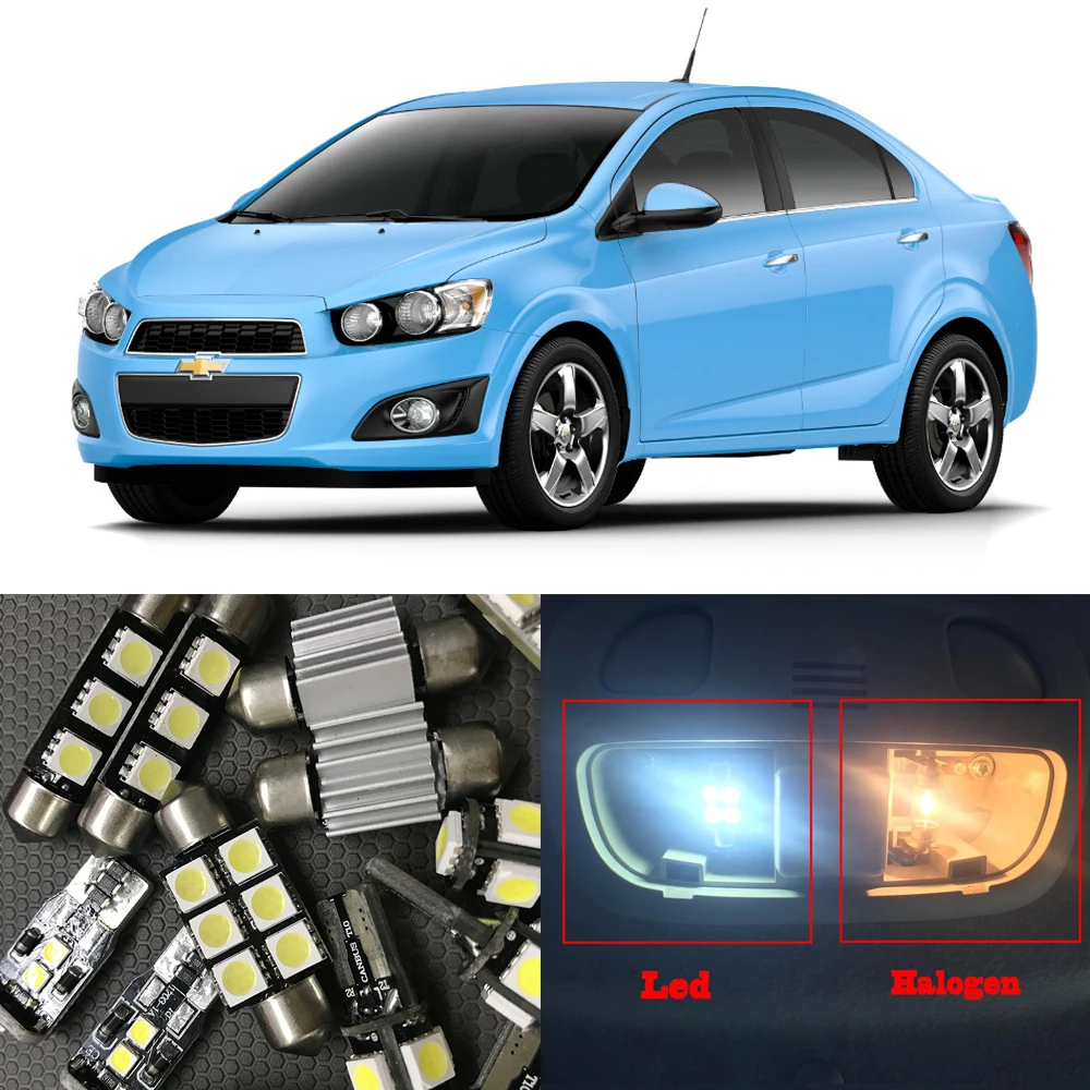 Us 13 35 11 Off 15pcs White Auto Led Light Bulbs For 2012 2013 2014 2015 Chevy Chevrolet Sonic Interior Package Kit Dome Map License Plate Lamp In