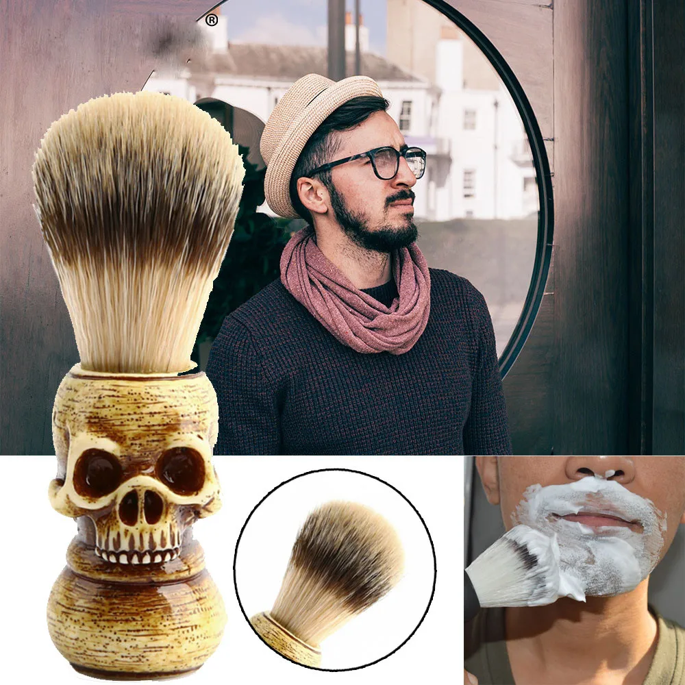 2019 Men's Care Skull Beard Brush Men Beard Brushes Men Shaving Brush