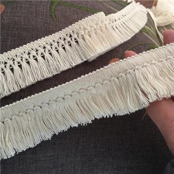 

5yard Cotton beige tassels lace l fashion popular sweater skirt clothing lace accessories