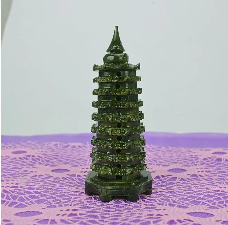 

shun6962+++ Cyan jade Sapphire natural Wenchang Tower academic study town house home decoration ornaments