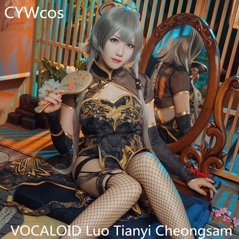 VOCALOID косплей канарская птица ver Hatsune Miku Luo Tianyi Косплей Костюм Holloweem китайское платье Cheongsam летние женские платья