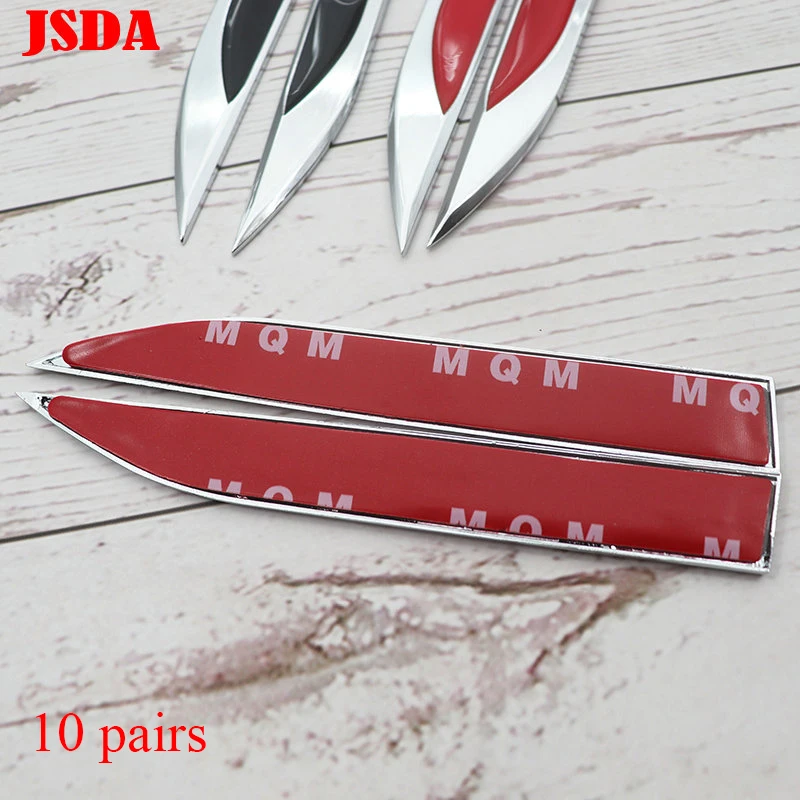 

10pairs Wholesale 3D metal Car logo door Fender side Sticker waist line badge Creative decoration emblem sticker