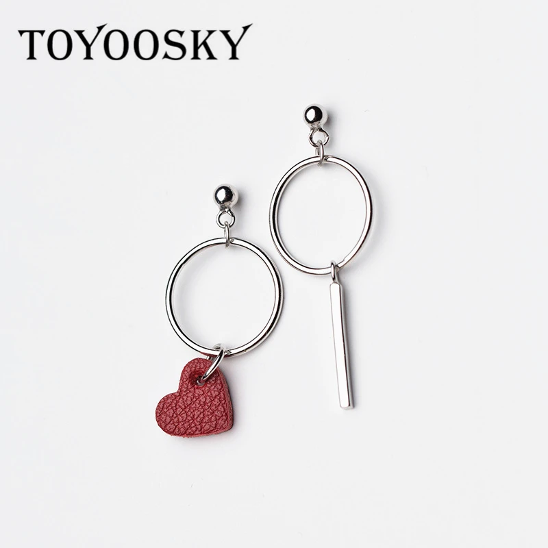 

925 Sterling Silver Asymmetry Drop Earrings Long Tassels Round Geometry Simple Style Brand Contracted Jewelry for Women