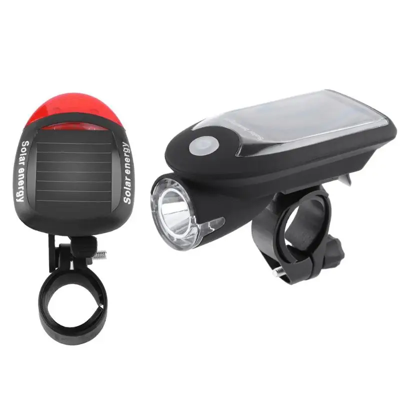 

Waterproof 3W Solar/USB Charging Bicycle Night Cycling 240LM LED Headlight+Taillight Set W/ 360 Degree Rotating Bicycle Bracket