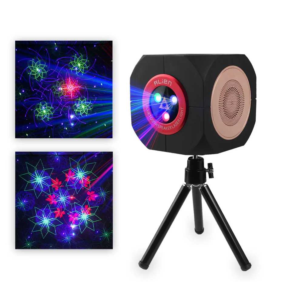 

Outdoor Rechargeable Wireless Bluetooth Speaker RGBLaser Projector Stage Lighting Effect For Party DJ Disco Holiday Xmas