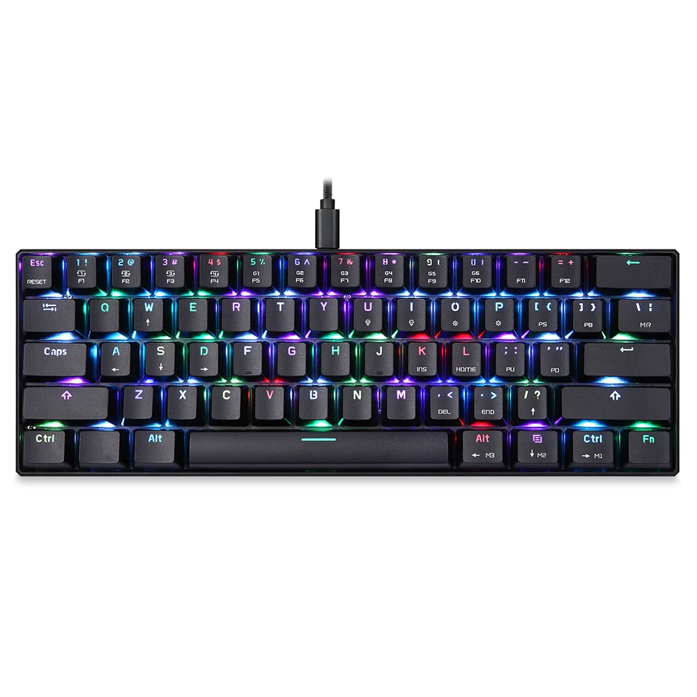 

MOTOSPEED CK61 NKRO Gaming Mechanical Keyboard Anti-Ghost Key With Kailh BOX Switch 16.8 Million Kinds Of Colors 61 Key USB Port