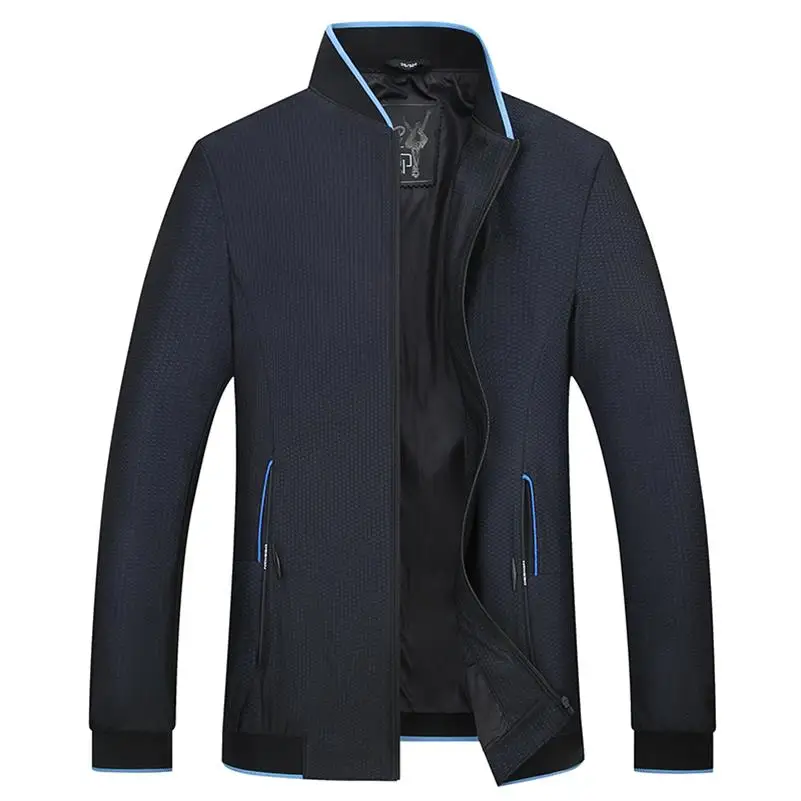 Одежда большого размера 5XL 8XL 7XL 6XL осеннее платье костюм куртка Модные пальто Мужская ветровка повседневная куртка более размера Мужская классическая - Цвет: Тёмно-синий