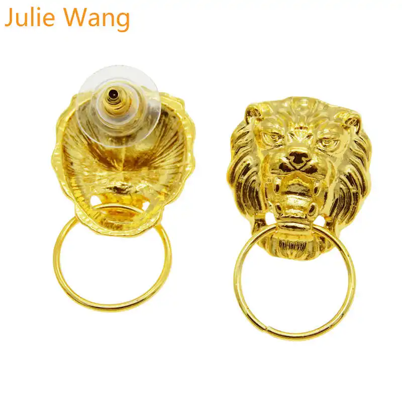 Женские серьги гвоздики золотистого цвета Лев Julie Wang 14 шт. модные вечерние для