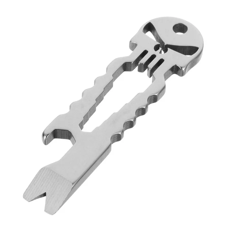 Mini Multitool Stainless Steel Skull Style Crowbar Wrench Bottle Opener