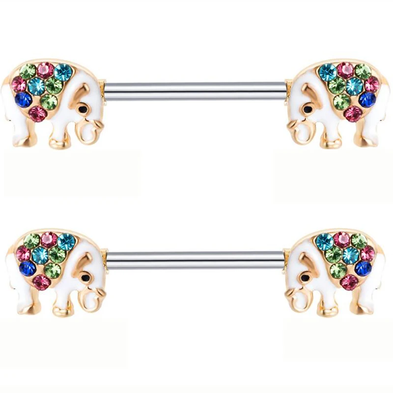 2piece Elephant Nipple Ring Nipple Shield Rings Body Piercing Jewelry