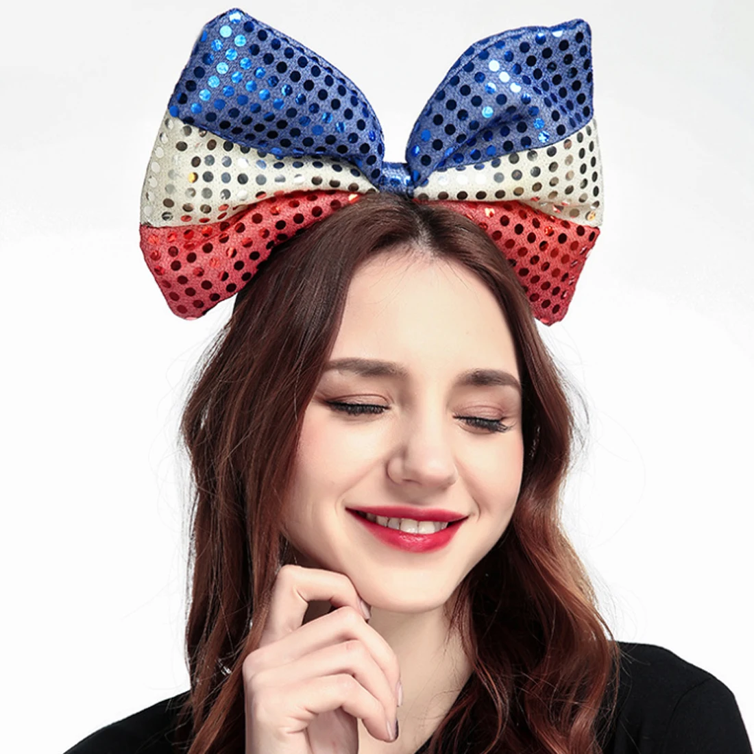 Surwish Ladies Sequins Bowknot Head Hoop Flag Headband For Festival DIY