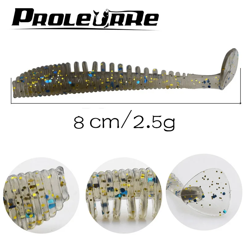 Proleurre 8 см 2,5 г 10 шт. рыболовные приманки, наживки Easy Shiner Swimbaits Мягкая силиконовая приманка двойной цвет Искусственный Карп Мягкая приманка