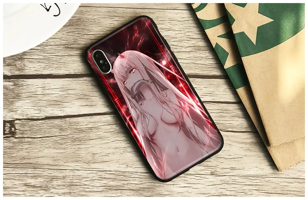 Zero Two Darling in the FranXX аниме стекло Мягкие силиконовые чехлы для телефонов оболочка для iPhone 6 6s 7 8 Plus X XR XS 11 PRO MAX