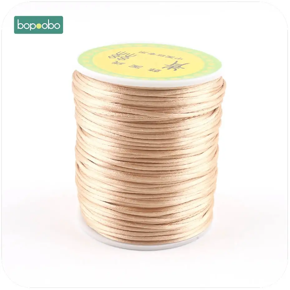 Bopoobo Colorful 1mm 80 Meters Satin Silk Rope Nylon Cord For Baby Teethers Accessories Teething Necklace Rattail Cord DIY Tool Baby Teething Items luxury Baby Teething Items