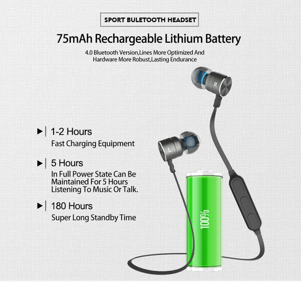 Earphones Bluetooth Earphone Wireless Headset Wireless Bluetooth Earphone With Microphone Portable Metal Magnetic For Sport (25)