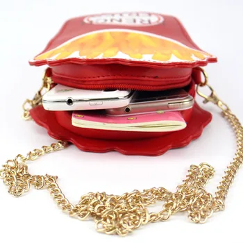 

Cute Cartoon Personality Hamburg French Fries Popcorn Bags Shoulder Messenger Chain Mini Bag New
