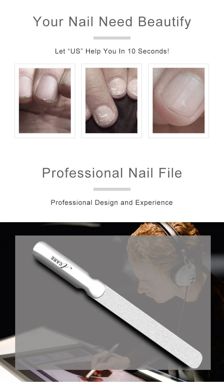 Пилочки для ногтей из прочной нержавеющей стали, профессиональные двухсторонние Шлифовальные пилочки для ногтей, шлифовальный буфер, маникюрный скраб для педикюра, инструменты для дизайна ногтей