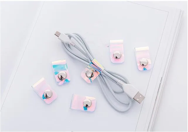 ETya для женщин и мужчин милый ПВХ лазерный кабель наушники протектор USB линия держатель телефона Аксессуары для путешествий упаковка Органайзеры
