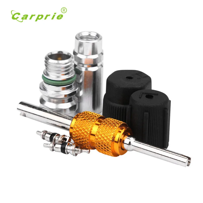 

2017 AC System Cap & Valve Service Kit Schrader Valve Core Remover Installer Tool black quality Componentes hot june5