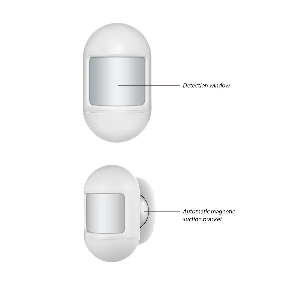 Fuers Wireless Mini PIR Motion Sensor Detector With magnetic swivel base Alarm system anti-theft equipment For Home Alarm System