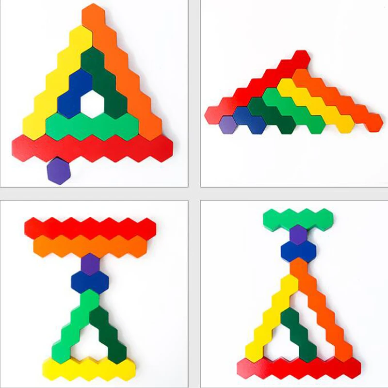 Kids Wooden Toys Creative Building Blocks Colorful Wooden