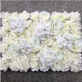 

10 pcs / lot 60X40CM Artificial Rose Hydrangea Flower Wall for wedding backdrop or lawn pillar road lead decoration supply