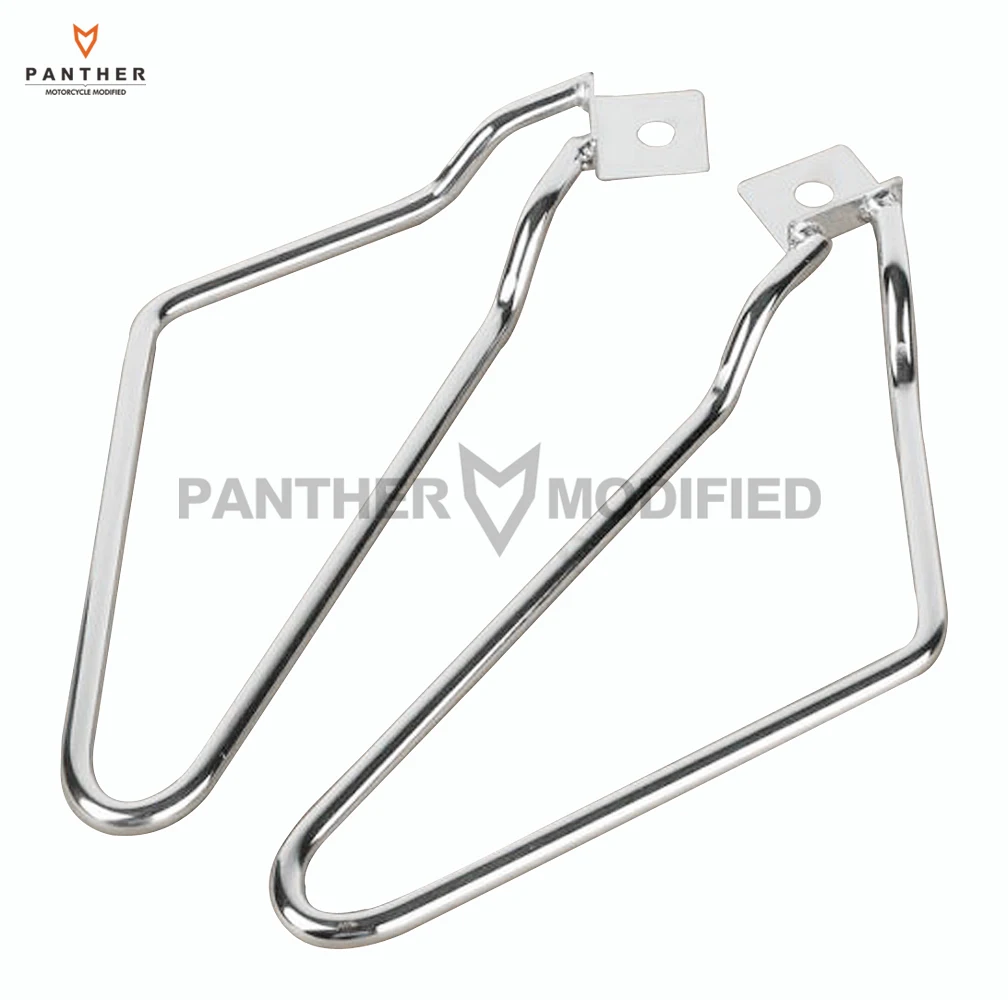 

Chrome Motorcycle Saddlebag Bracket Support case for Harley Sportster 883 Iron XL883N Dyna Fat Bob FXDF