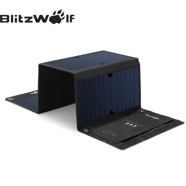 BlitzWolf 28 Вт солнечный power Bank солнечная панель портативное зарядное устройство Внешний