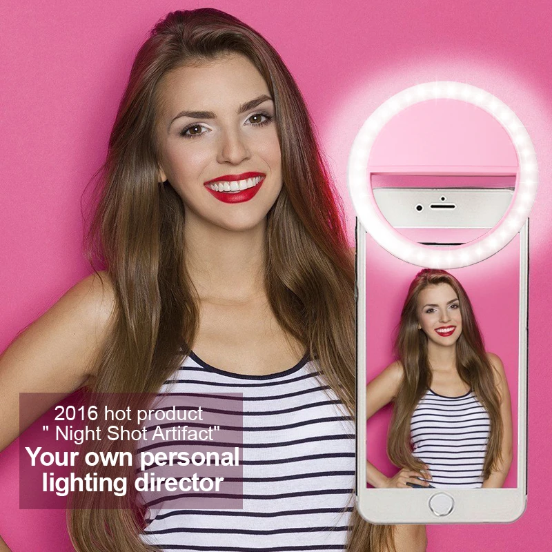 

Beauty Selfile Flash Light RK12 LED Ring Light Universal Fill Light Lamp For iPhoneX 8 7Plus For Samsung S9 edge Xiaomi HTC LG
