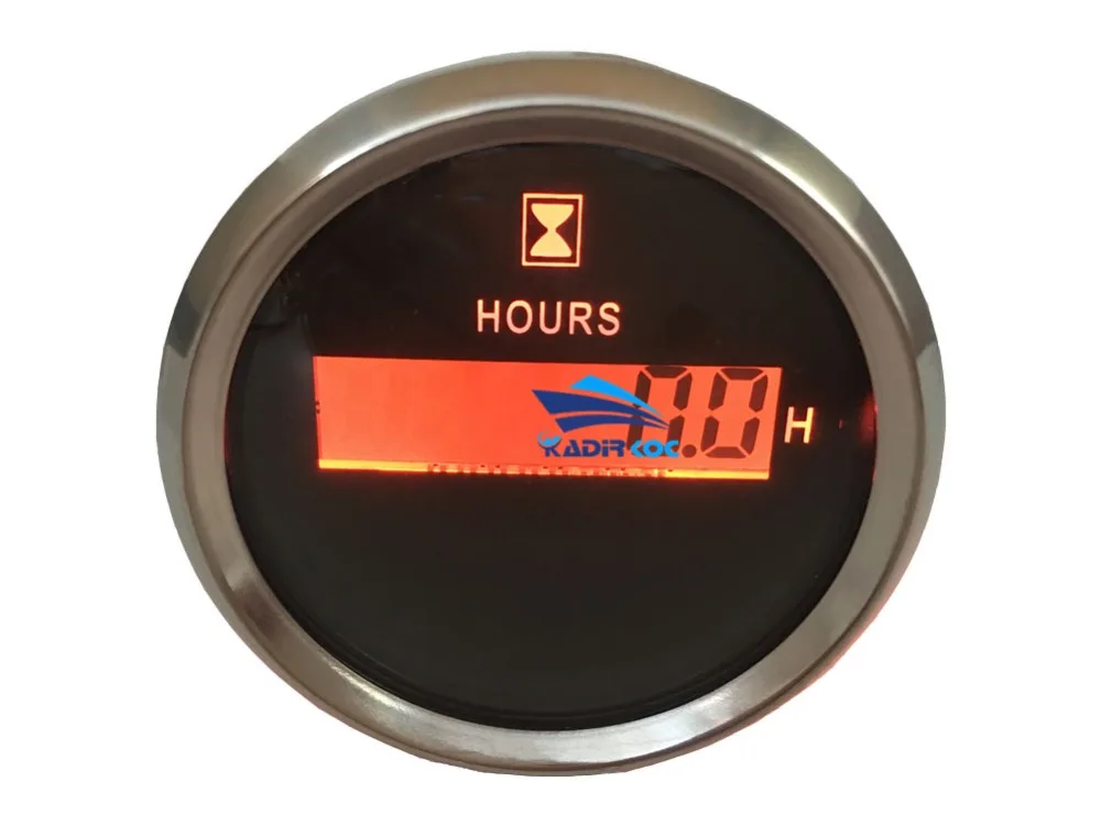 Упаковка из 1 Красной подсветки 52 мм цифровые счетчики часов 9-32VDC ЖК-часы водонепроницаемые часы измерители времени для авто лодки