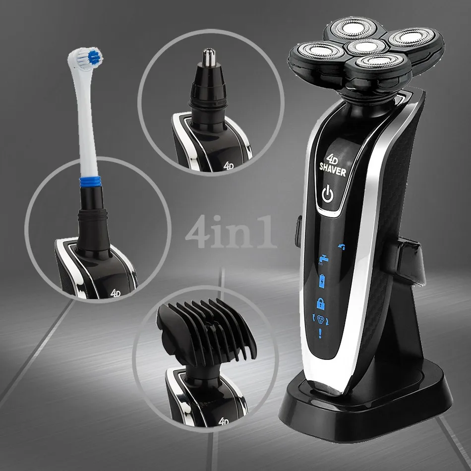 LK 8869 BROADCARE 4in1 Electric shaver 4D floating Razor with nose hair
