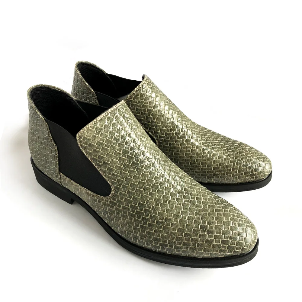 Men Chelsea Boots Spring Autumn Hand Knit High help Style Waterproof Classic Fashion Leather Boots Men Shoes 38-48