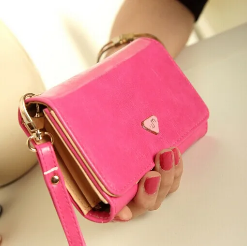 New Women Cell phone Wallet leather Purse Smart hold 2 Phones for