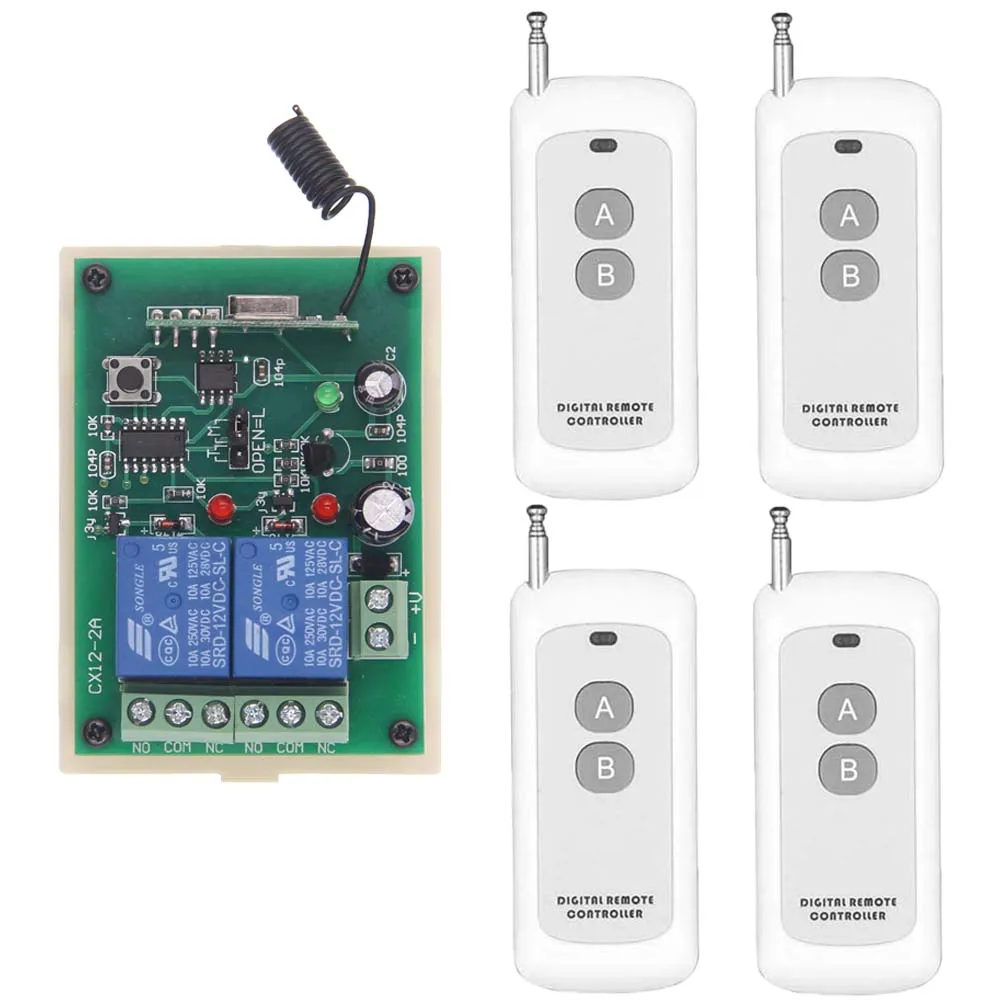 DC 12V 24V 2 CH релейный переключатель нормально открытый закрытый RF беспроводной