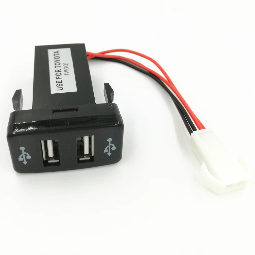 Двойной USB разъем интерфейса для Toyota VIGO Зарядка iPhone MP3 MP4 смартфон PAD планшетный ПК