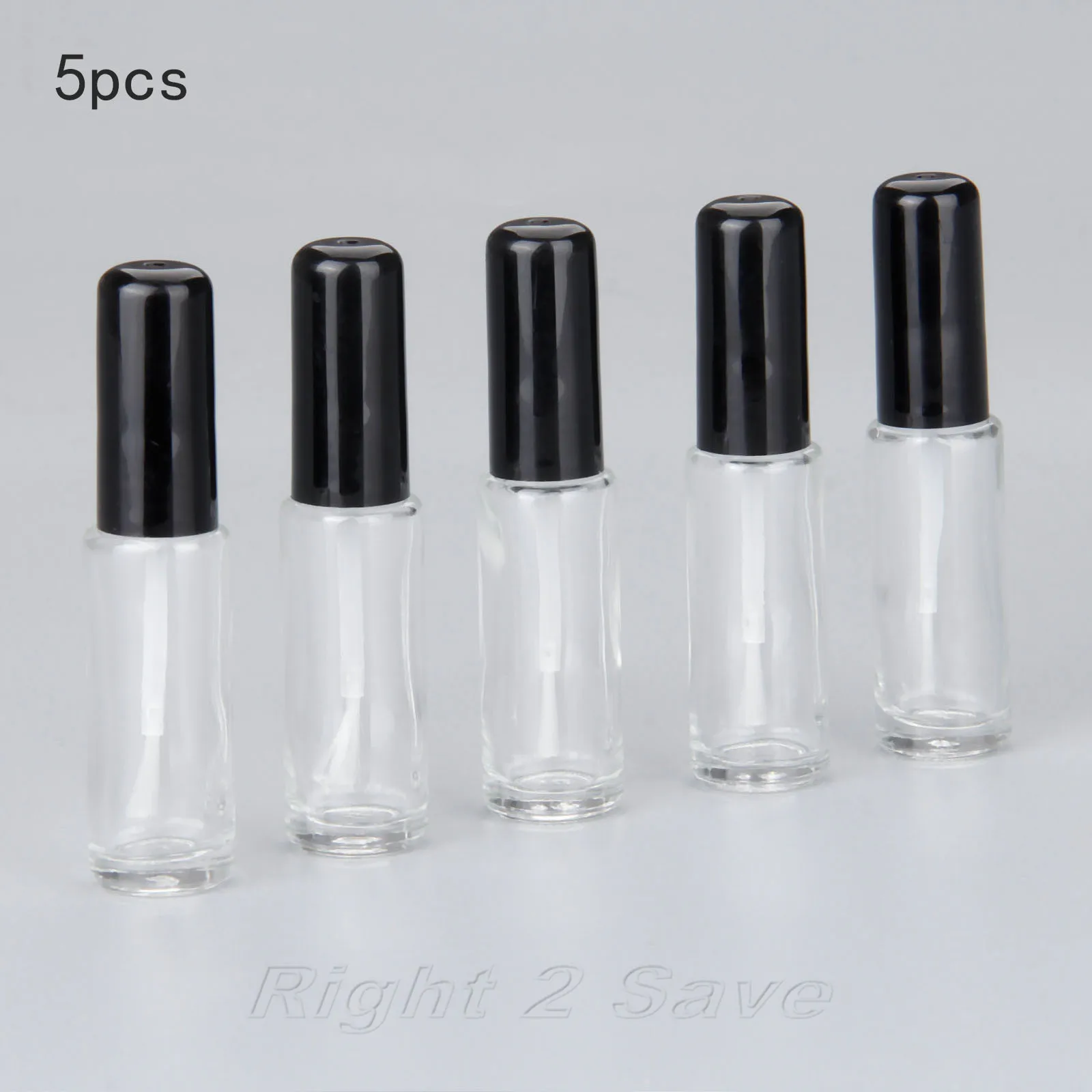 

5PCS/set 8ML Nail Polish Bottle with Brush Refillable Empty Cosmetic Containor Transparent Glass bottle Nail Art Manicure Tool