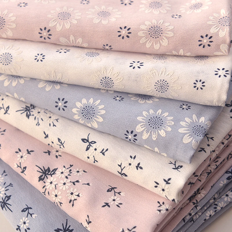 

145x50cm floral DIY Hemp cloth fabric make dress decoration sewing fabric 210g/m