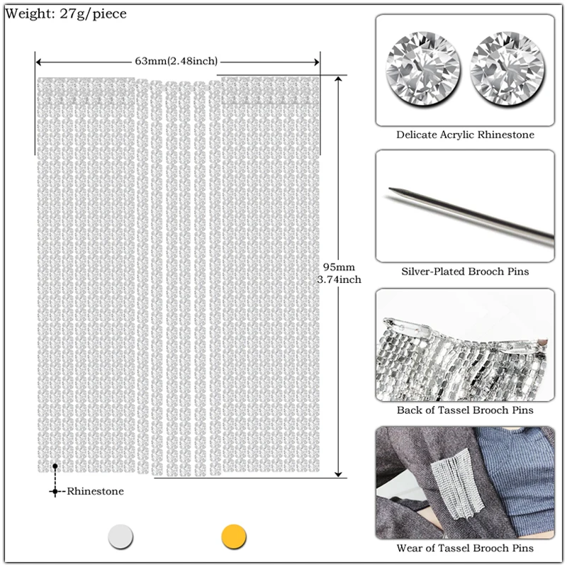 Кристалл, Длинная кисточка, брошь, булавка, модные ювелирные изделия, Корея, золотая, серебряная цепочка, стразы, броши для женщин, аксессуары, значок, подарок для любви
