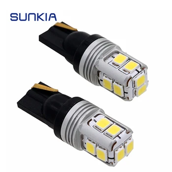 

SUNKIA 2Pcs/Lot Ultra Bright Non-polarity W5W T10 ERROR Free Interior White LED Canbus 10-SMD 3030 Aluminum Case Bulbs