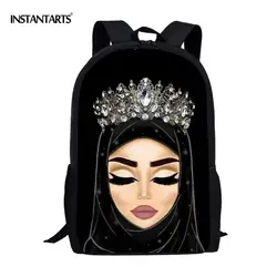 INSTANTARTS хиджаб лицо мусульманская исламская девушка глаза школьная сумка 3D принт рюкзак для детей обратно в школу девочки повседневные
