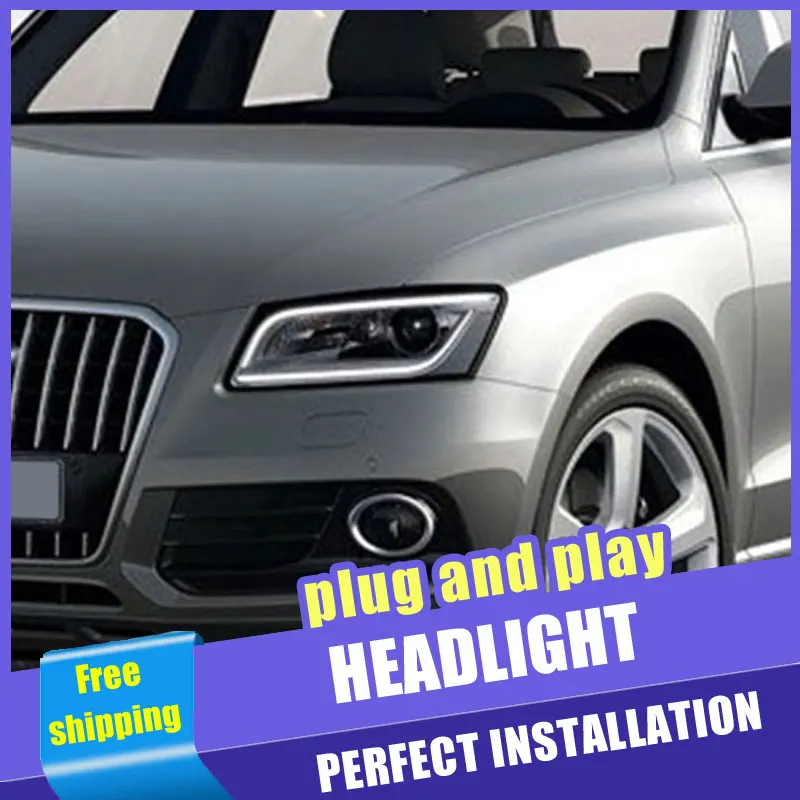 

2PCS Car Style LED headlights for Audi Q5 2009-2016 for Q5 head lamp LED DRL Lens Double Beam H7 HID Xenon bi xenon lens
