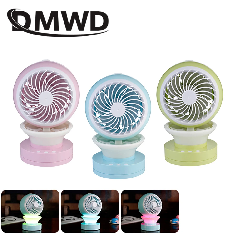 DMWD Mini air conditioning fan Table Light USB Spray cooling fans