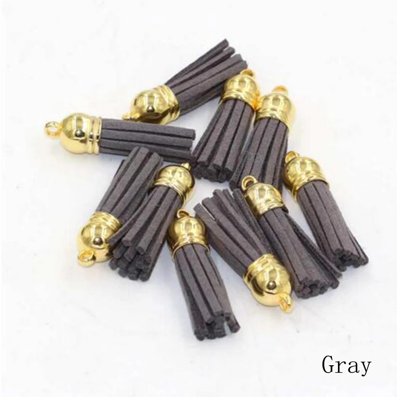 15pcs/lot 38mm Suede Tassel For Keychain Cellphone Straps Jewelry Charms Leather Tassels Plated Gold Caps Diy Accessories OL-18 15pcs/lot 38mm Suede Tassel For Keychain Cellphone Straps Jewelry Charms Leather Tassels Plated Gold Caps Diy Accessories OL-18