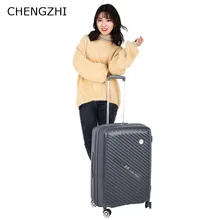 Чэнжи самую последнюю PP чемоданы на колесах прикрепляющийся к чемодан 20/24/28 дюймов багаж на ролликах Защита паролем путешествия чемодан