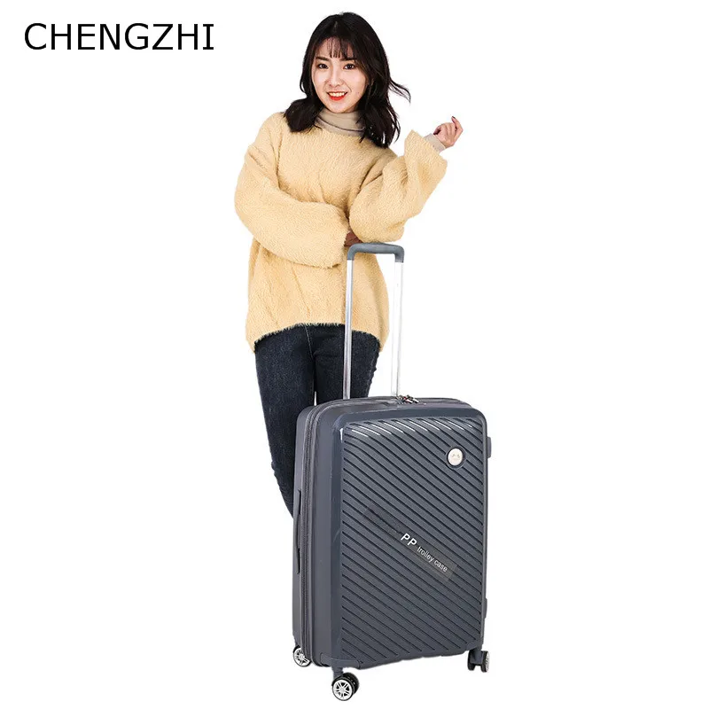 CHENGZHI новейший ПП чемодан на колесиках противоударный 20/24/28 дюймов дорожный ящик