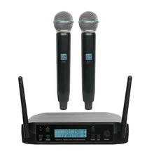 Double Sans Fil Microphones Système avec Récepteur Boîte Divers Fréquence Professionnel UHF Longue Portée 2 De Poche Micro Étape Spectacle